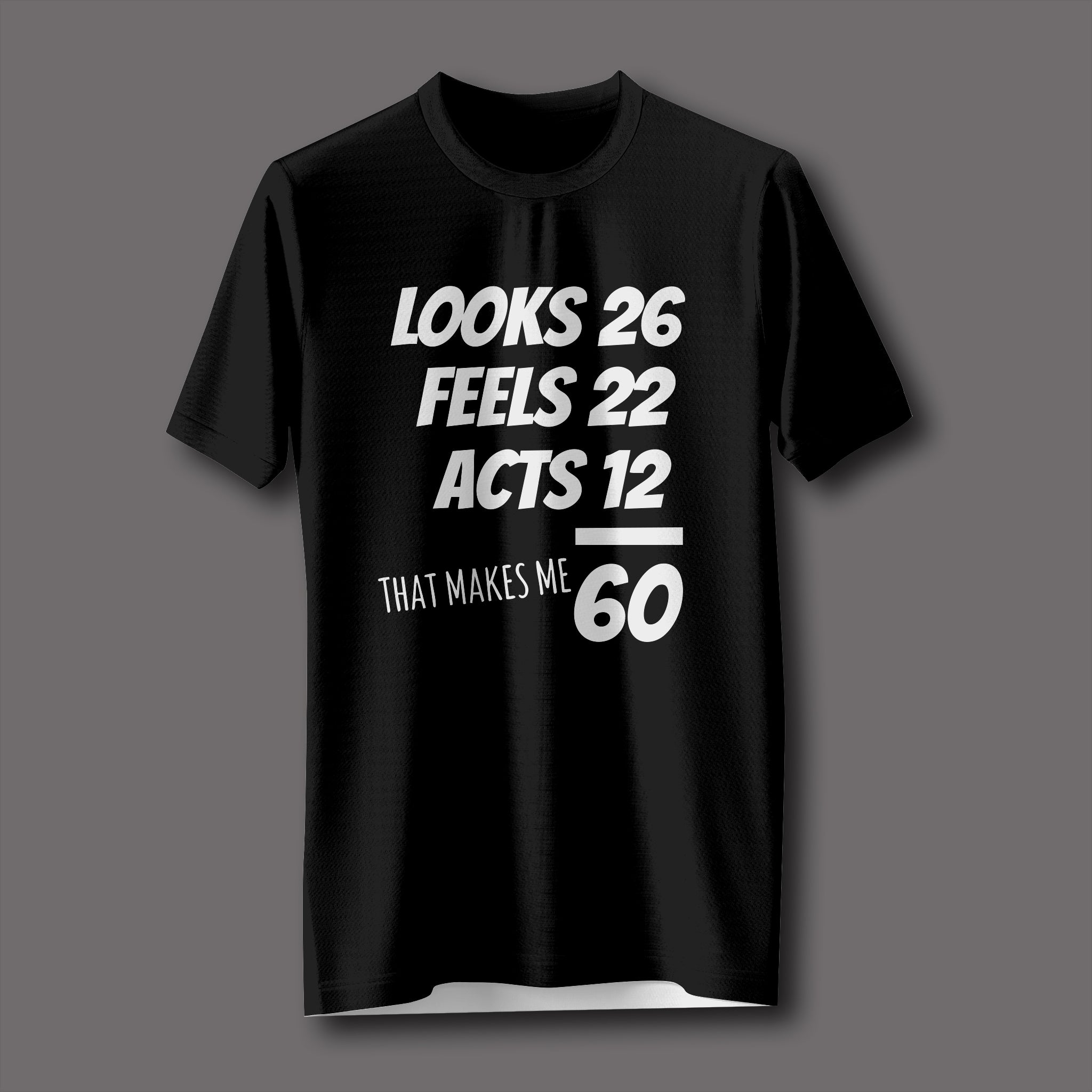 Looks 26, Feels 22, Acts 12