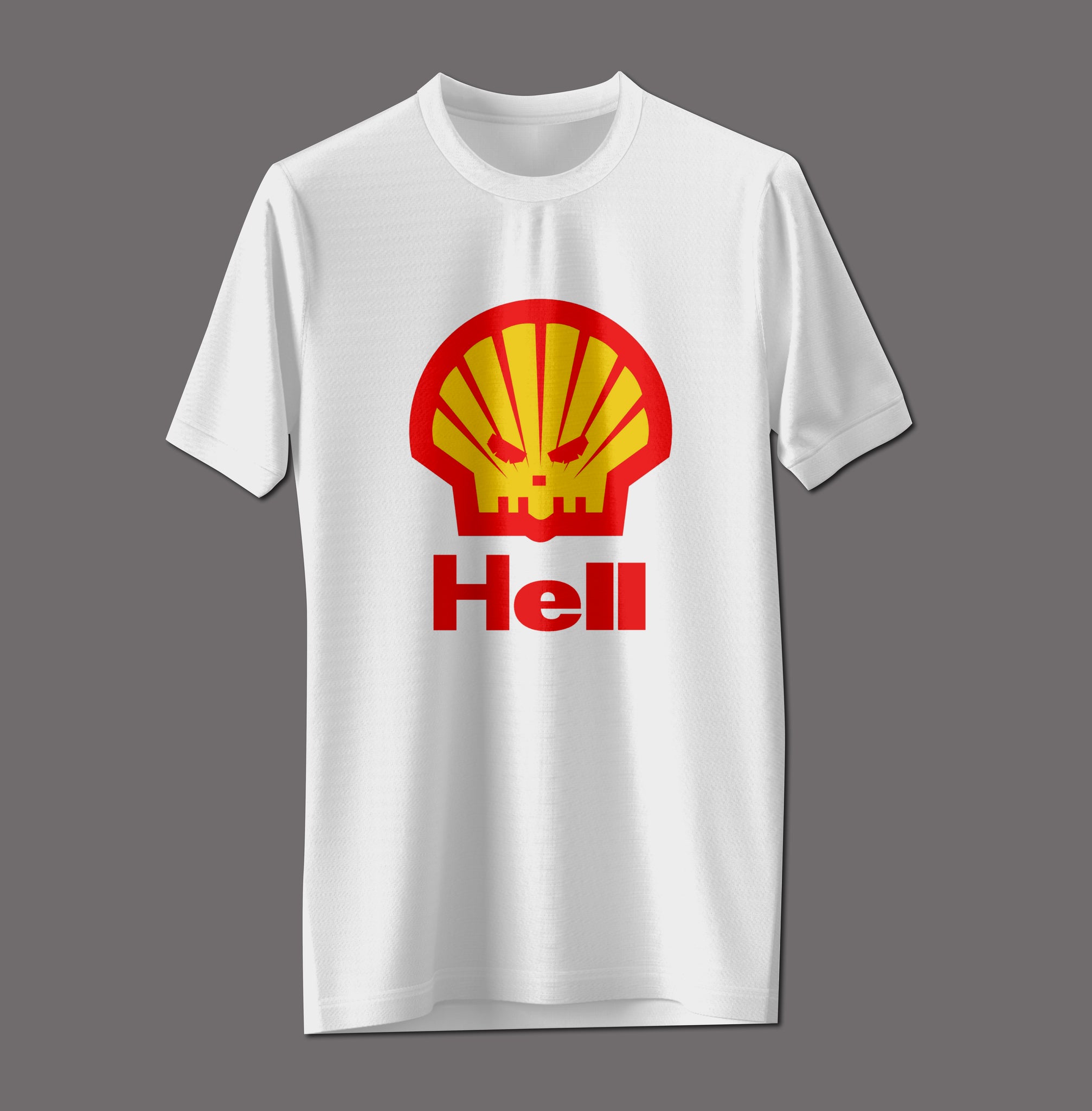 "HELL" Shell Logo Parody Tee