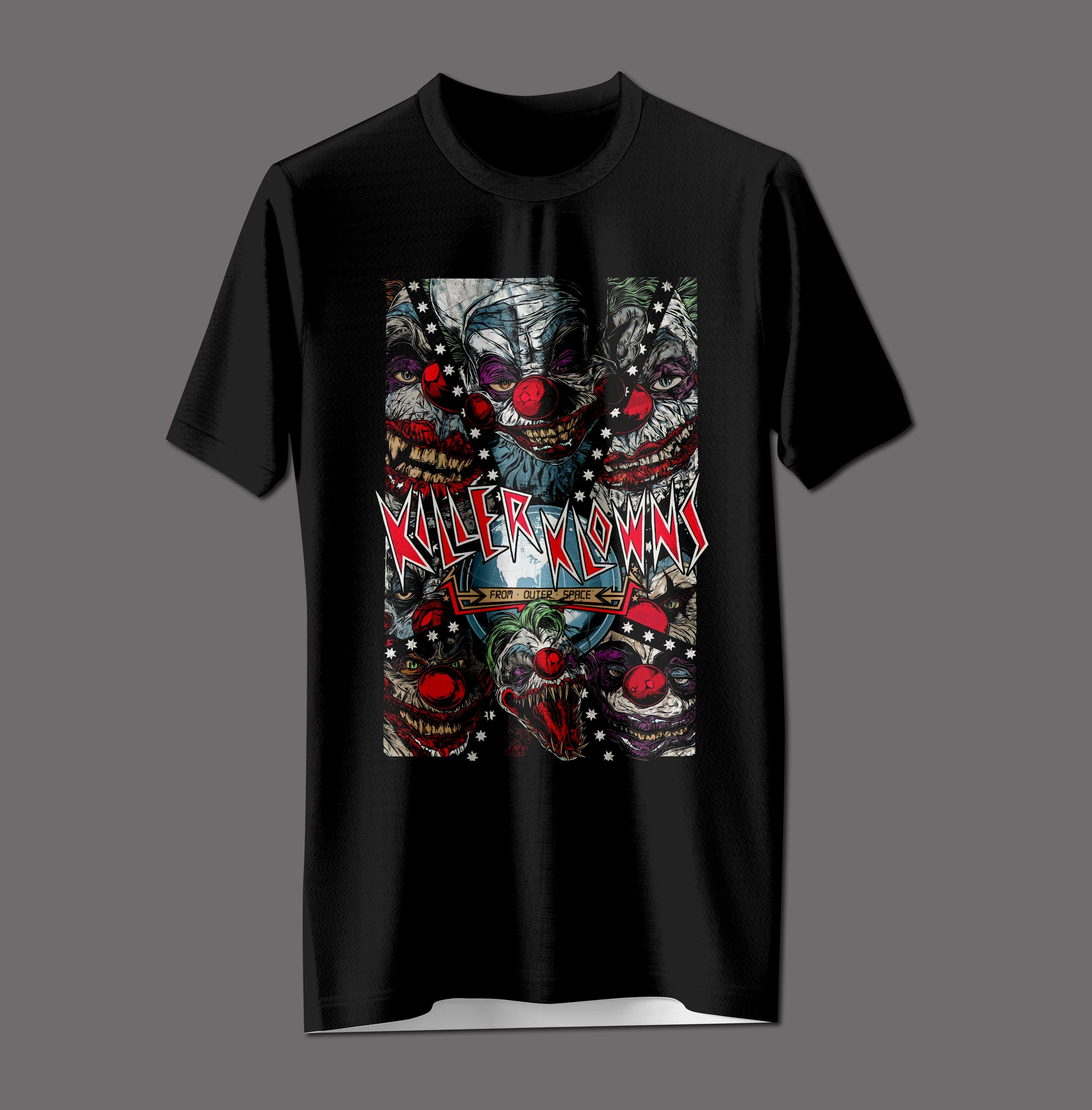 "Killer Klowns" Horror Collage Tee