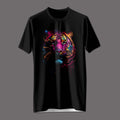 Primal Neon: Abstract Tiger Splash Tee